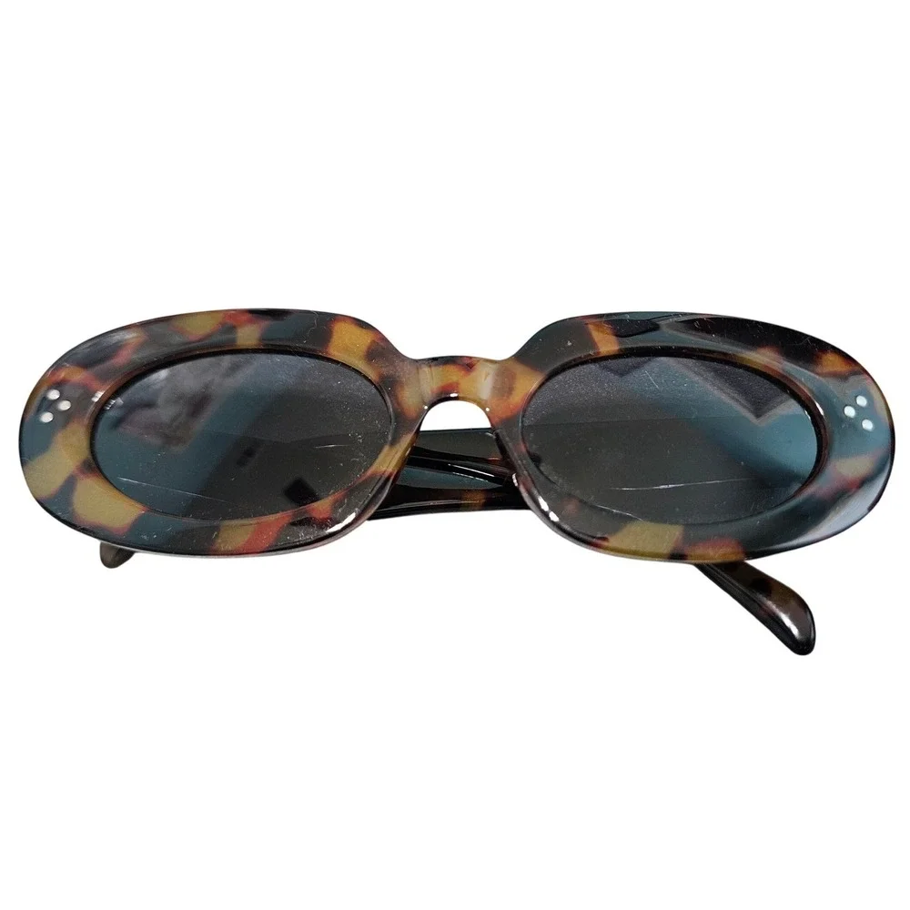 Set of 4 Fashion Sunglasses Tortoiseshell Green Rectangular White Cat Eye Brown